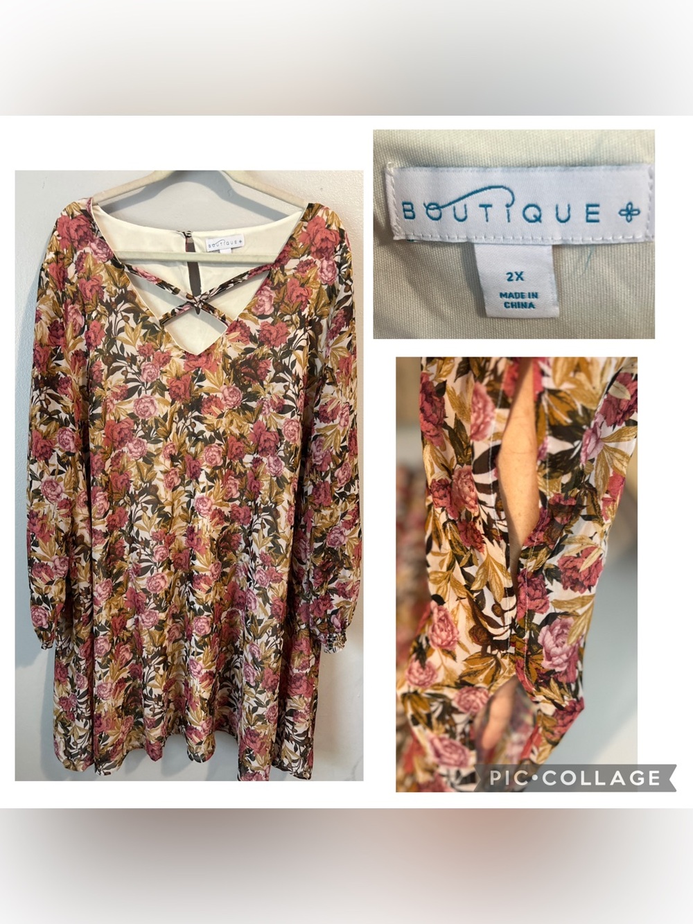 BOUTIQUE + Floral Dress sz 2X